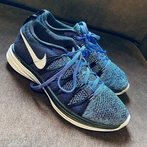 Nike Flyknit Lunar 2 Purple Blue Black Womens 8.5 US